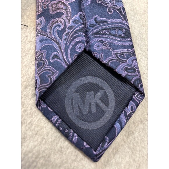 Michael Kors Tie Silk Purple Blue Paisley L:61” W:3” Men's Neck Tie - Picture 6 of 10